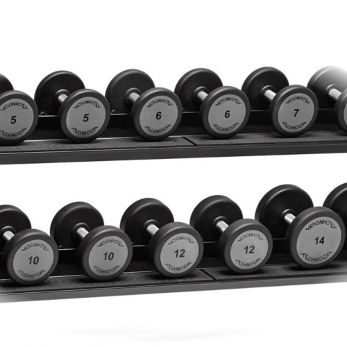Serie manubri in uretano ultimo tipo technogym da 4 a 30 kg.