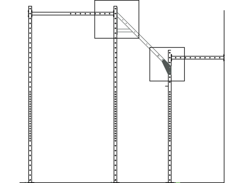Pair of connecting brackets for uprights 360/270 for jump height - AG60-SQ