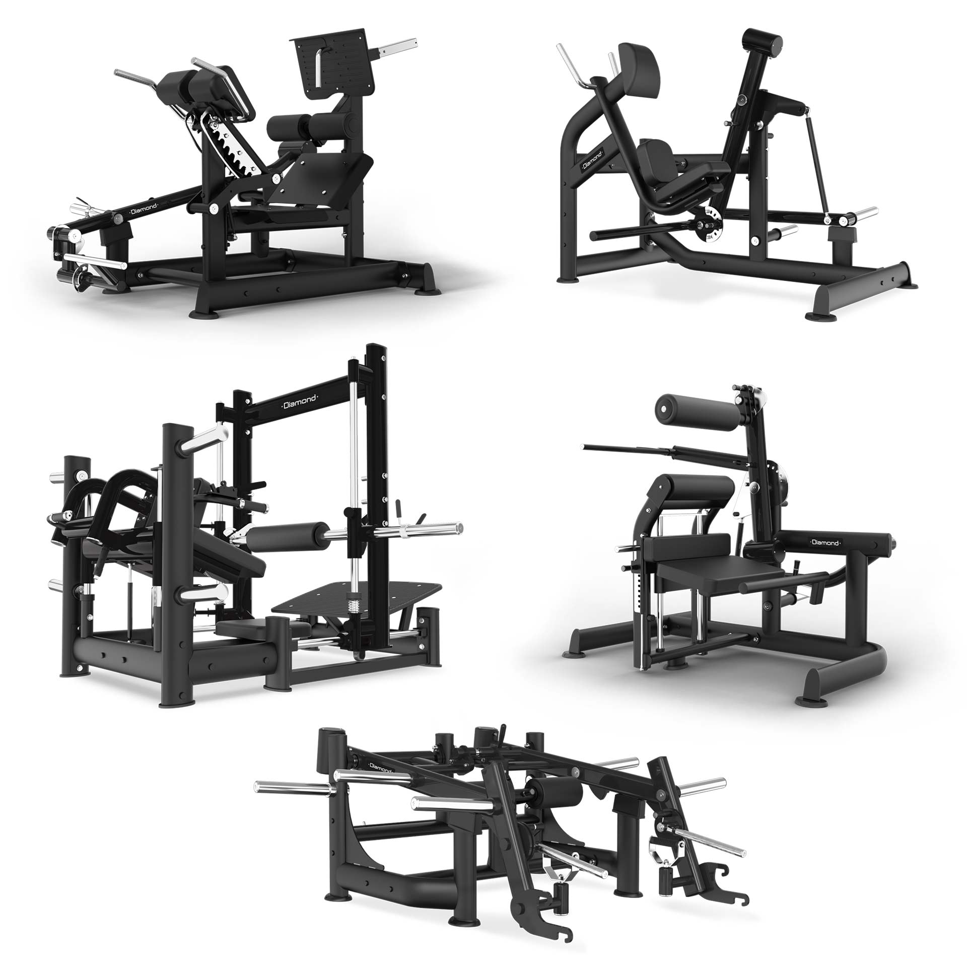 SET 5 MACCHINE colore nero (SERIE 600) - PL600-GLUTE5-B