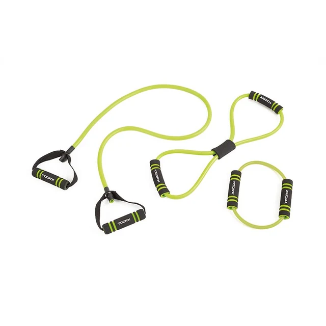 Set of elastic resistance bands with soft-touch handles - AHF-068